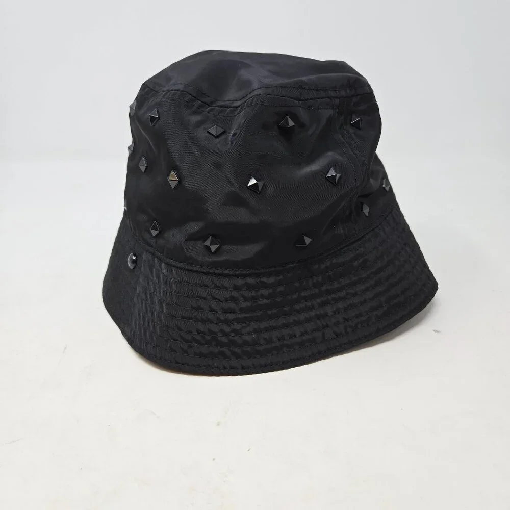 Madden NYC Black Studded Bucket Hat Punk Cyber‎ Streetwear Goth Y2K